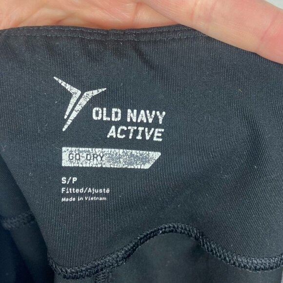 Old Navy Black Power Press Crop Leggings Small Compression Stretch Sweat Wicking - Picture 5 of 15